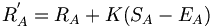R_A^' = R_A + K(S_A - E_A)